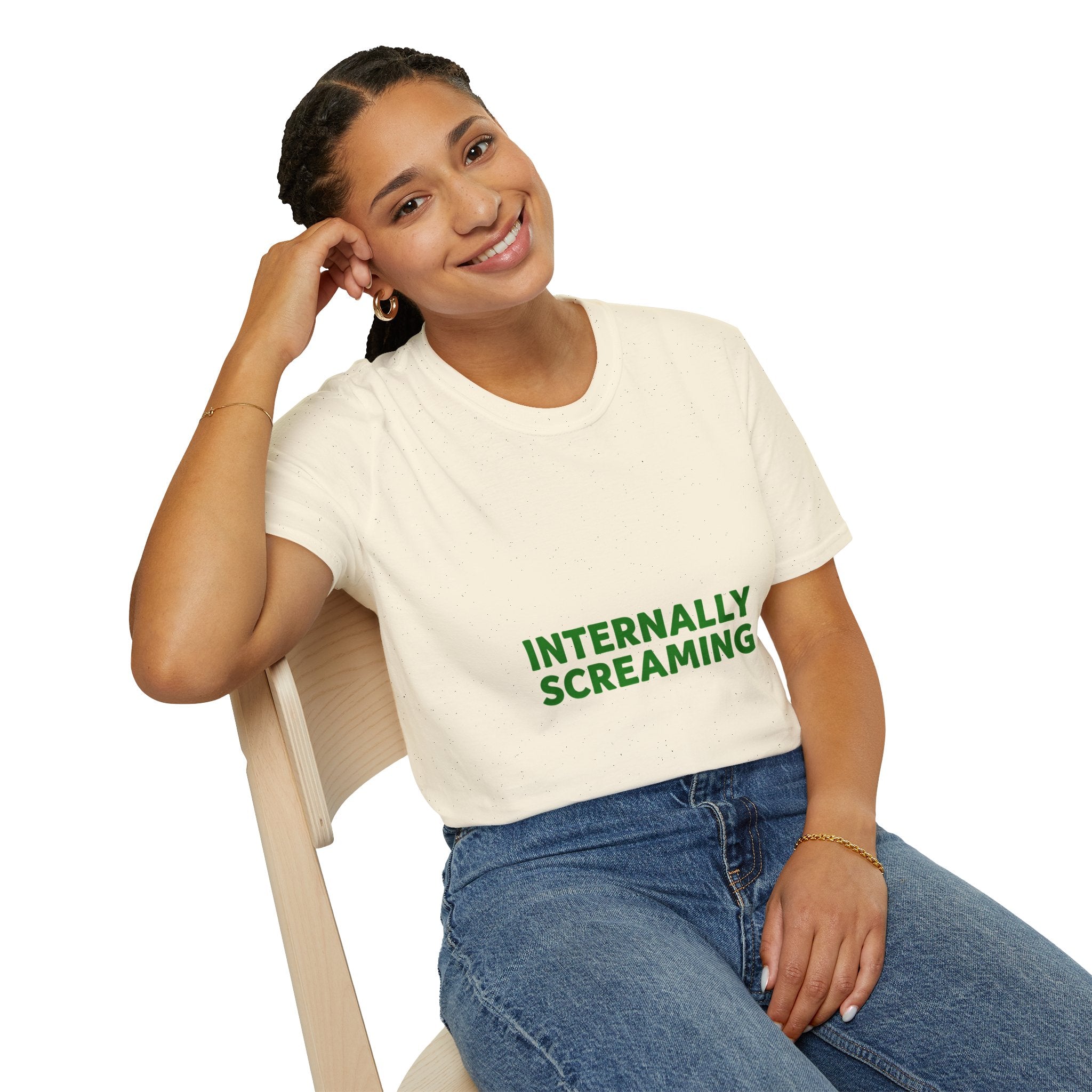 Internally Screaming T‑Shirt — Funny Graphic Tee for Millennial & Gen Z Humor
