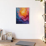 Abstract Color Wave Poster with Wooden Frame — Vibrant Modern Wall Art