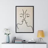 Minimal Line Art Faces Framed Poster — Modern Abstract Couple Wall Art