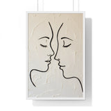 Minimal Line Art Faces Framed Poster — Modern Abstract Couple Wall Art