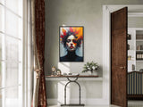 Abstract Expressionist Woman Portrait – Framed Modern Art Wall Poster