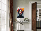 Abstract Expressionist Woman Portrait – Framed Modern Art Wall Poster