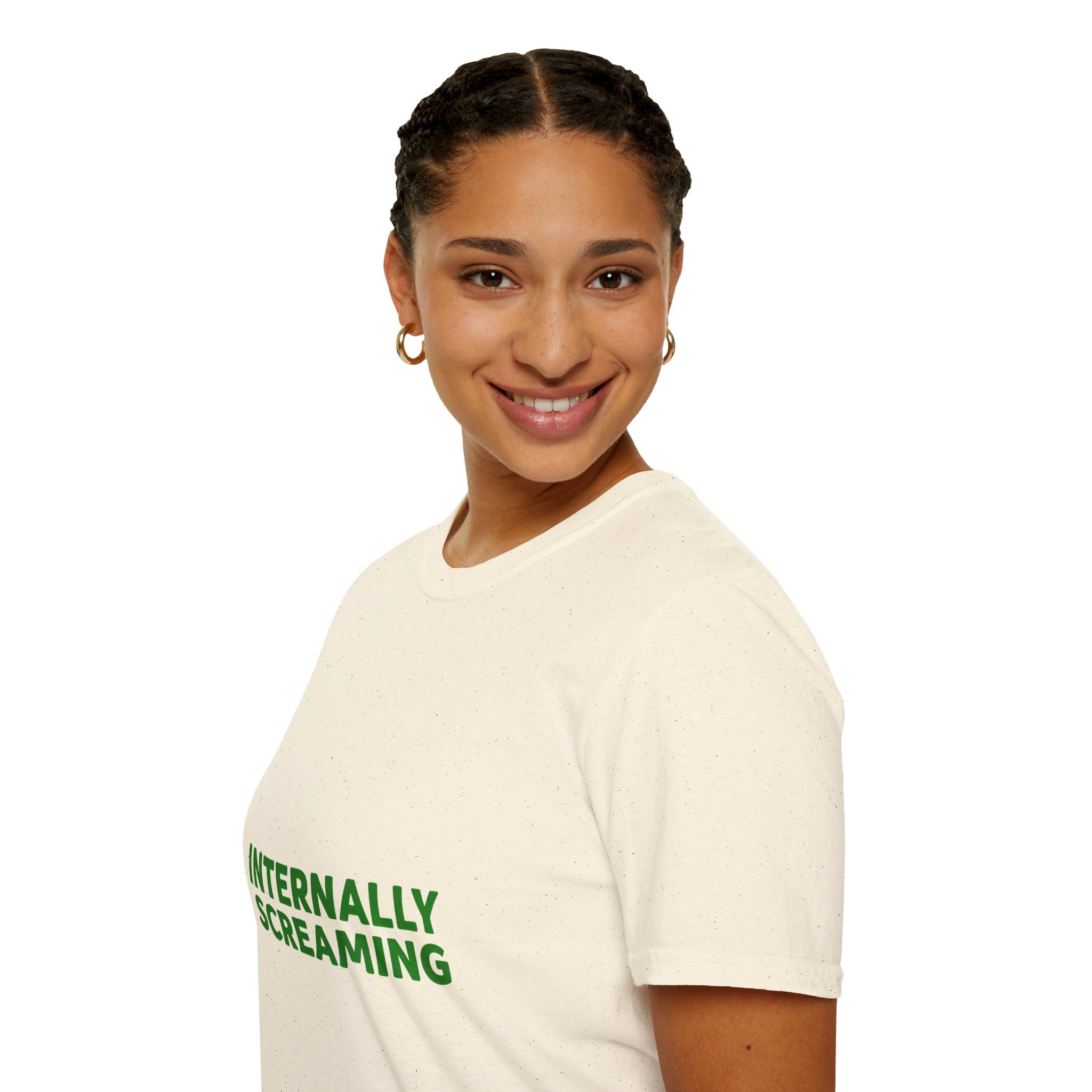 Internally Screaming T‑Shirt — Funny Graphic Tee for Millennial & Gen Z Humor
