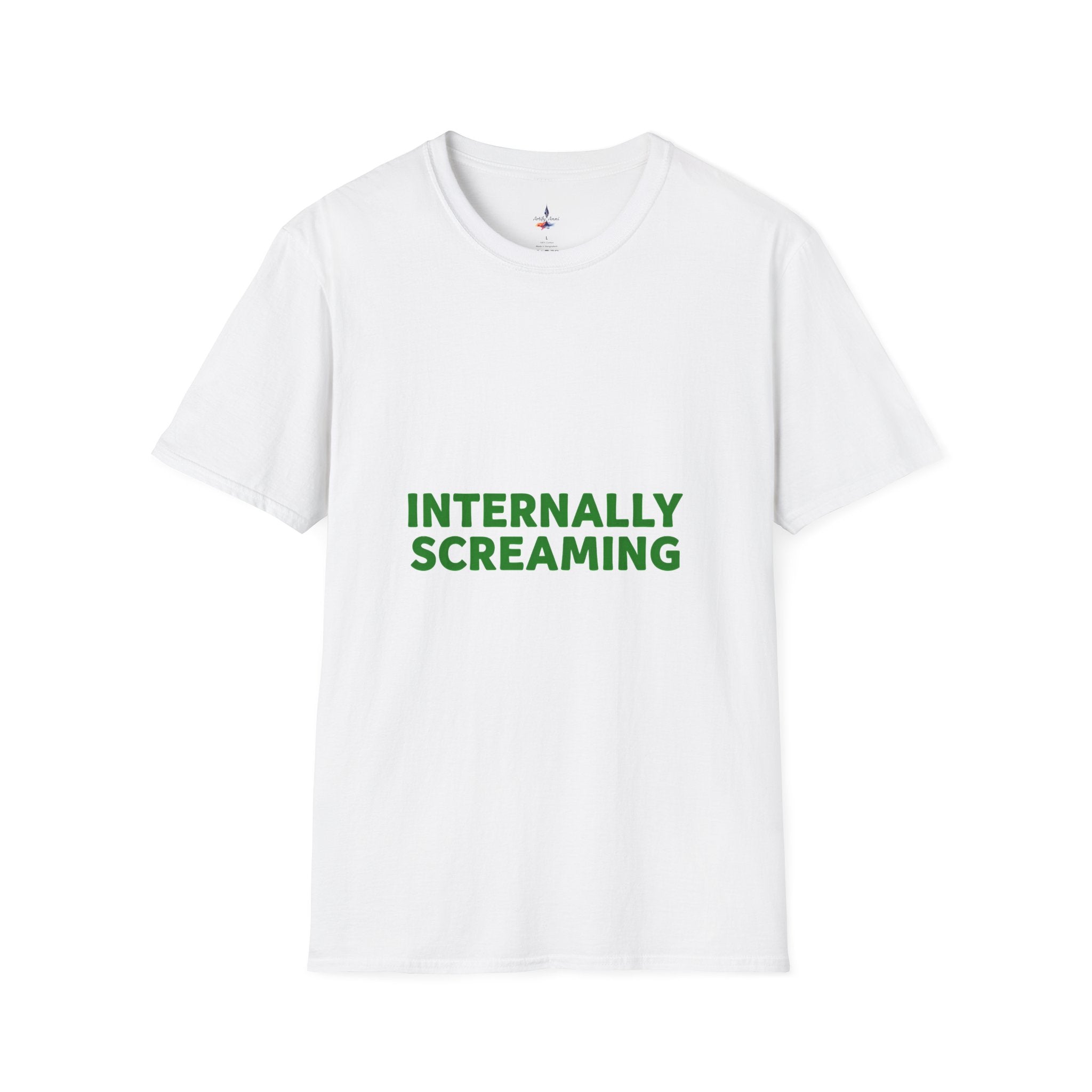 Internally Screaming T‑Shirt — Funny Graphic Tee for Millennial & Gen Z Humor