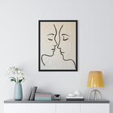 Minimal Line Art Faces Framed Poster — Modern Abstract Couple Wall Art