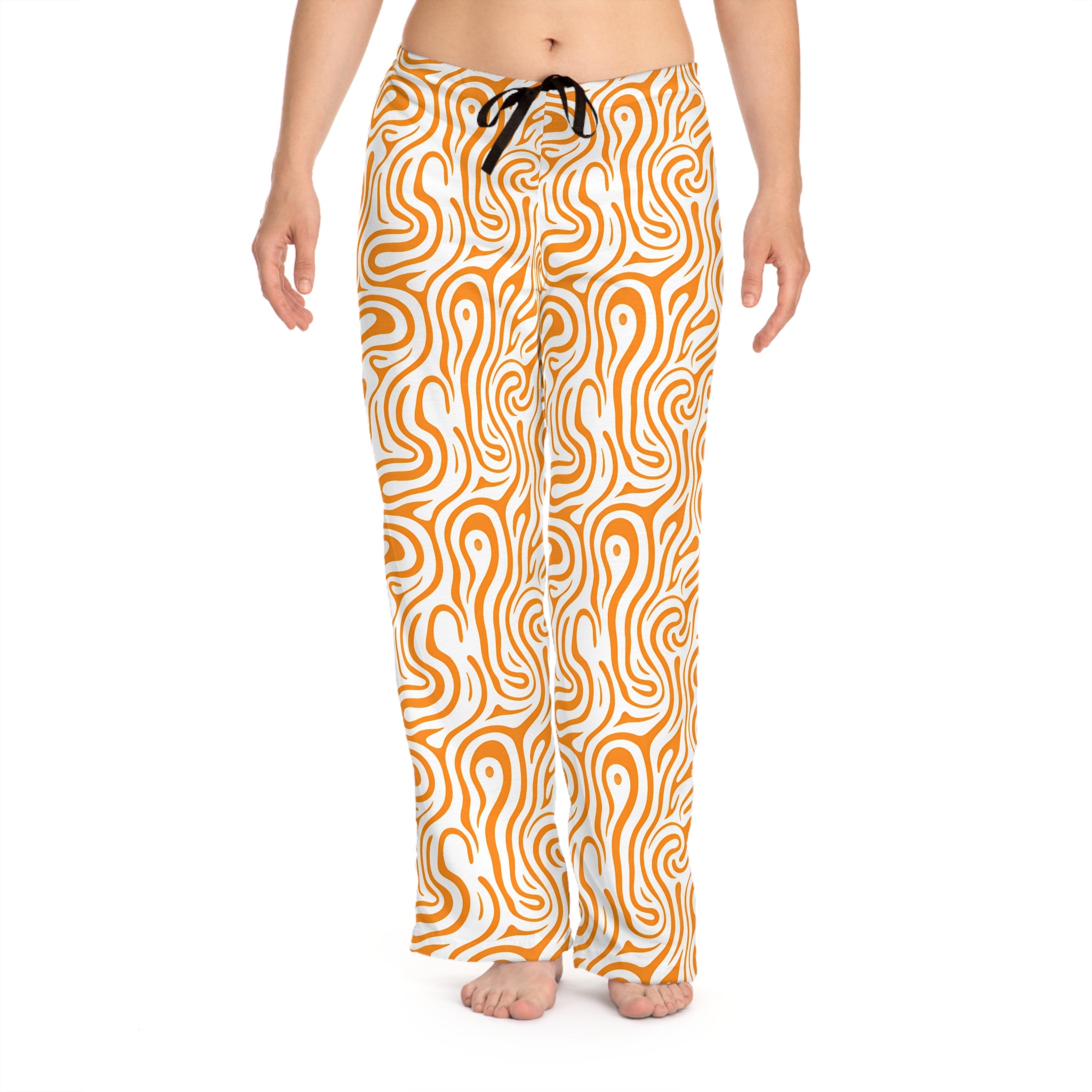 Orange Swirl Lounge Pajama Pants — Women's Comfortable All-Over Print Sleepwear