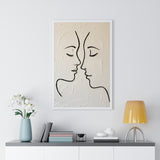 Minimal Line Art Faces Framed Poster — Modern Abstract Couple Wall Art