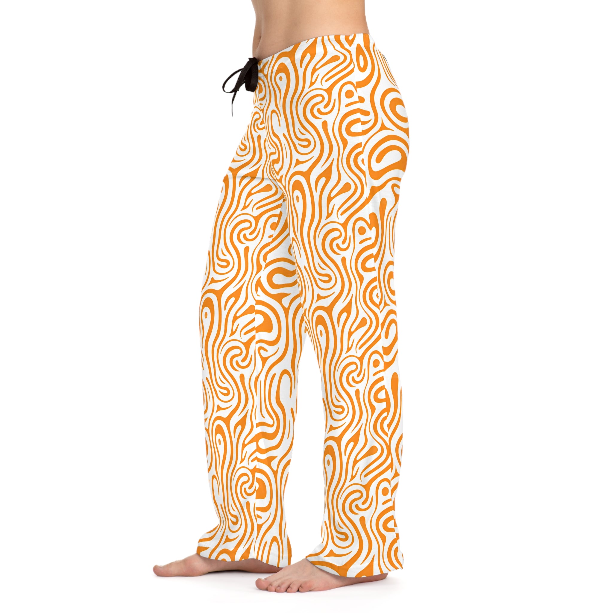Orange Swirl Lounge Pajama Pants — Women's Comfortable All-Over Print Sleepwear