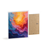 Abstract Color Wave Poster with Wooden Frame — Vibrant Modern Wall Art