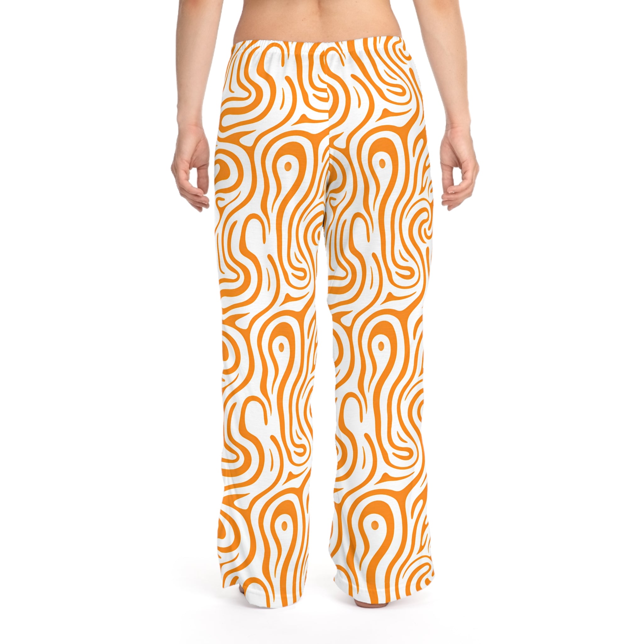 Orange Swirl Lounge Pajama Pants — Women's Comfortable All-Over Print Sleepwear