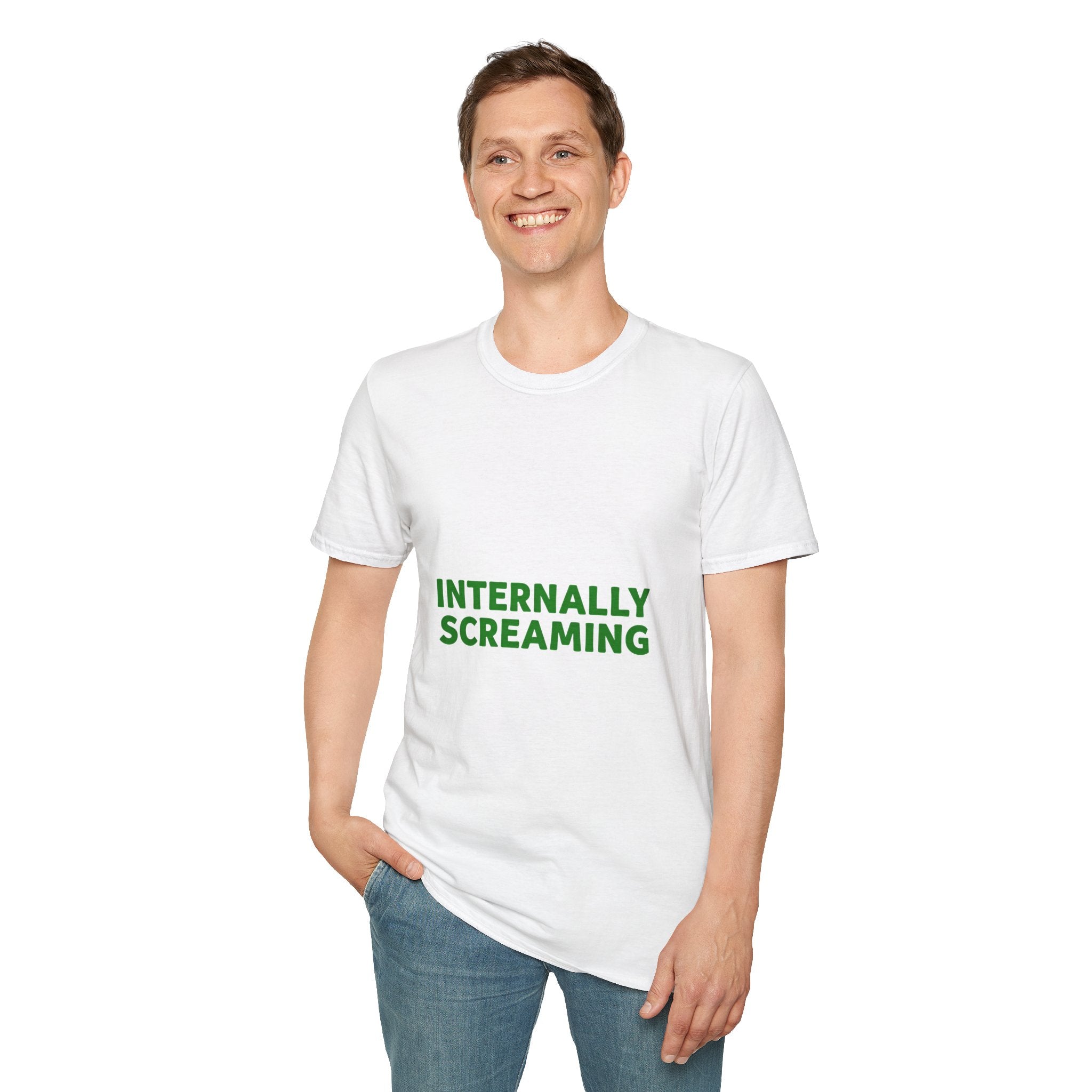 Internally Screaming T‑Shirt — Funny Graphic Tee for Millennial & Gen Z Humor