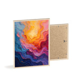 Abstract Color Wave Poster with Wooden Frame — Vibrant Modern Wall Art