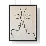 Minimal Line Art Faces Framed Poster — Modern Abstract Couple Wall Art