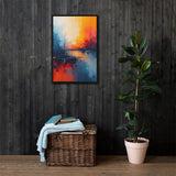 Abstract Horizon Reflections – Framed Floating Canvas Wall Art for Modern Interiors