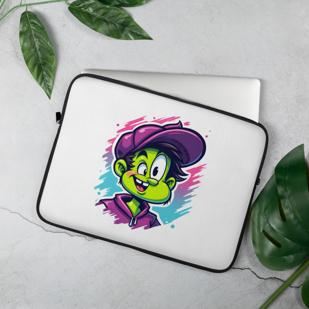Colorful Cartoon Character Laptop Sleeve – Fun Pop Art Design