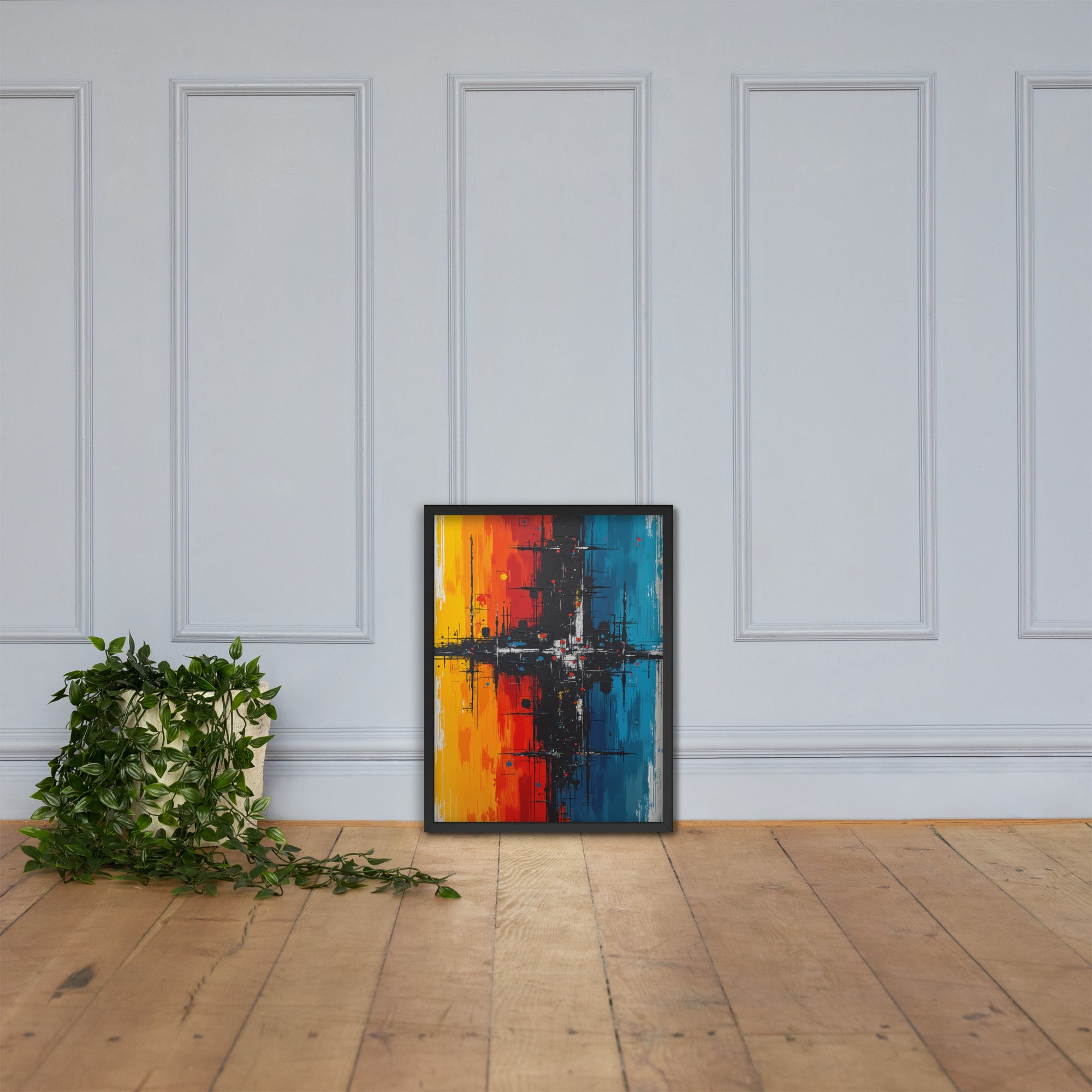 Eclipse of Emotions – Vibrant Modern Abstract Painting Print | Color Fusion Wall Art for Stylish Interiors - Artifyanni