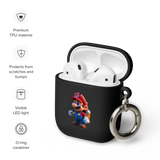 Retro Gamer Hero Rubber AirPods® Case – Shockproof TPU Cover with Carabiner