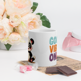 Cute Panda “Good Vibes Only” White Glossy Coffee Mug – Positive Mood Ceramic Mug