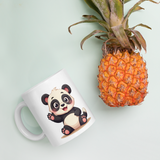 Cute Panda “Good Vibes Only” White Glossy Coffee Mug – Positive Mood Ceramic Mug