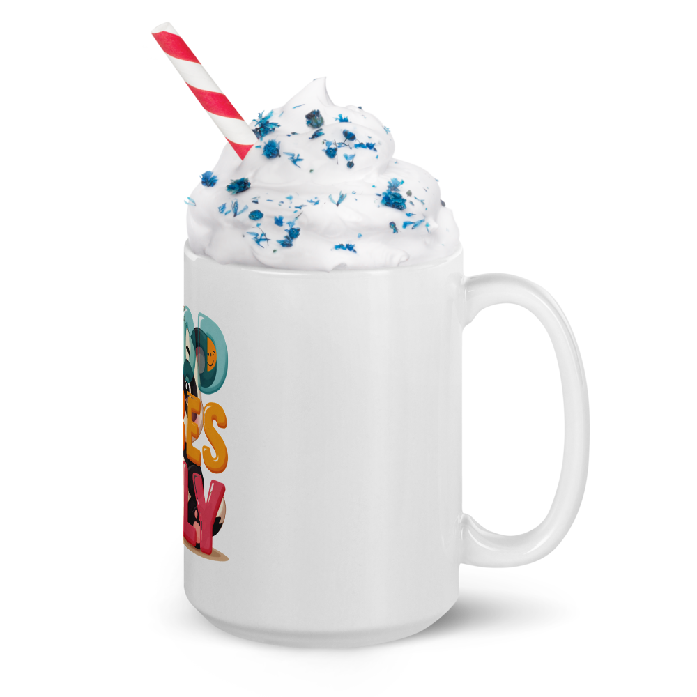 Cute Panda “Good Vibes Only” White Glossy Coffee Mug – Positive Mood Ceramic Mug