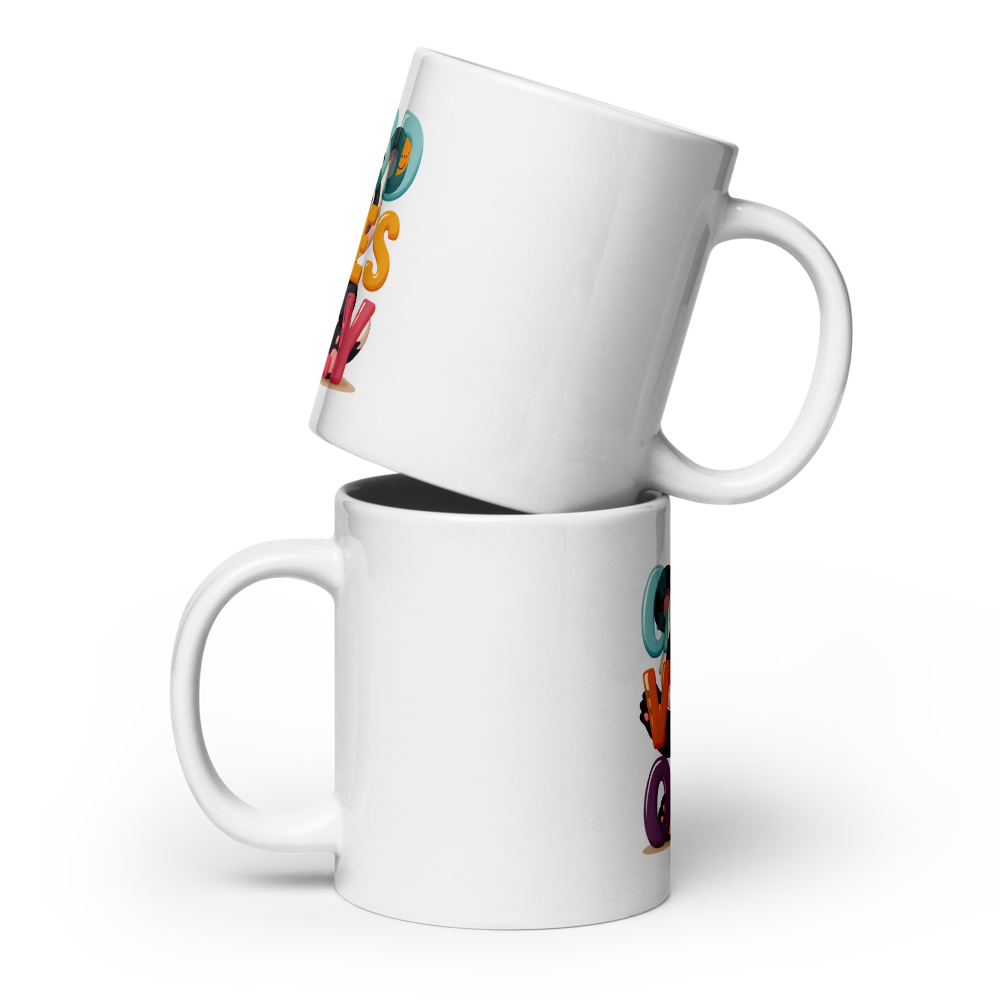 Cute Panda “Good Vibes Only” White Glossy Coffee Mug – Positive Mood Ceramic Mug