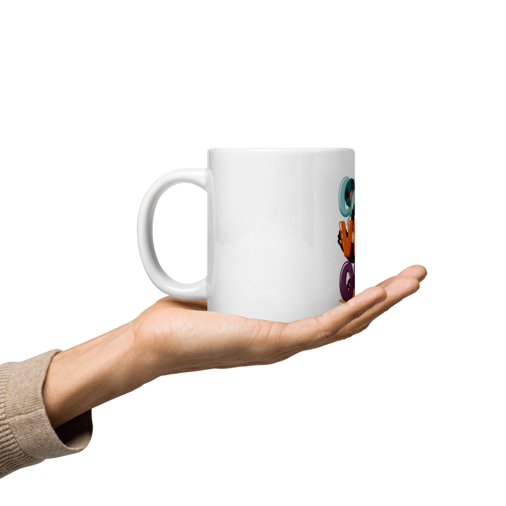 Cute Panda “Good Vibes Only” White Glossy Coffee Mug – Positive Mood Ceramic Mug