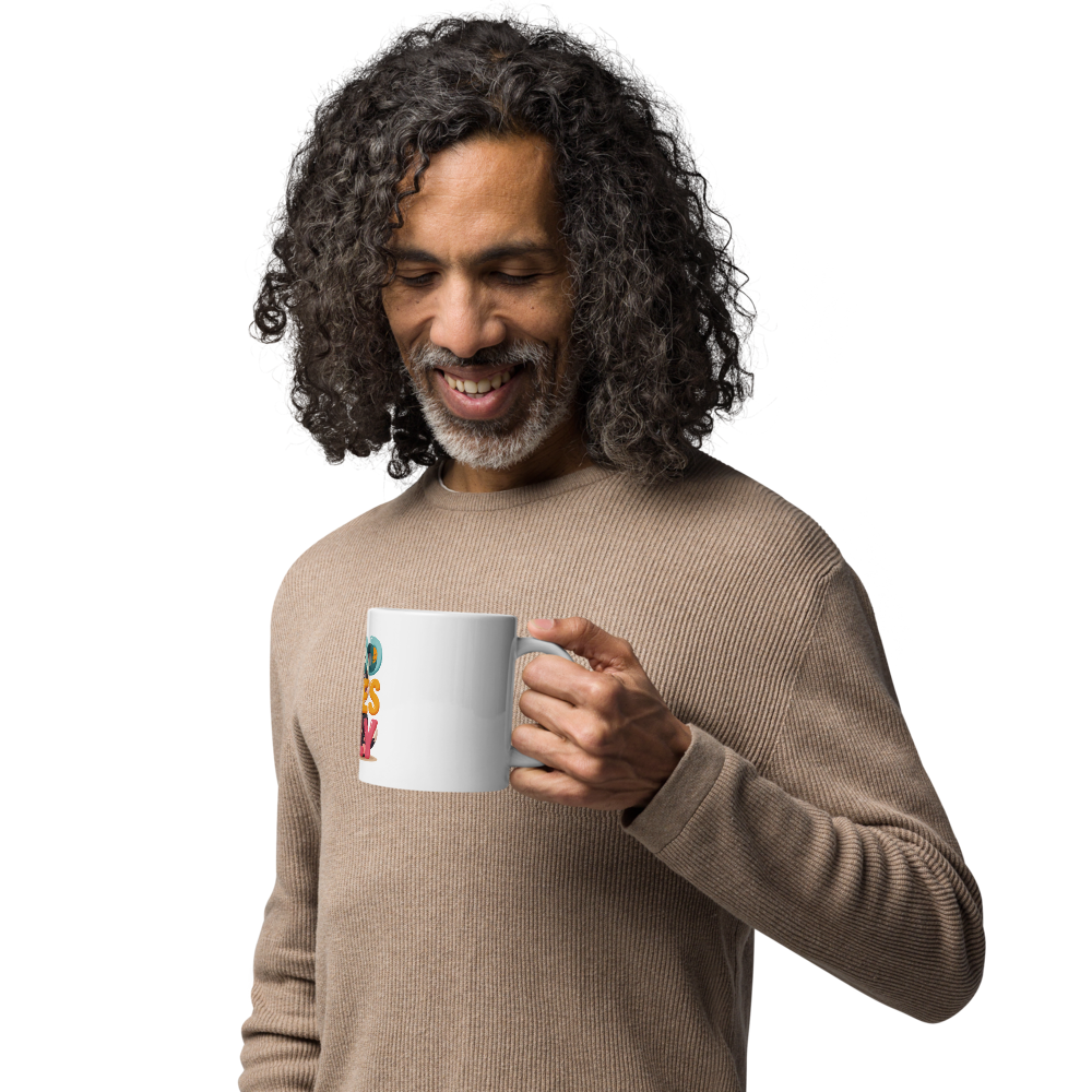 Cute Panda “Good Vibes Only” White Glossy Coffee Mug – Positive Mood Ceramic Mug