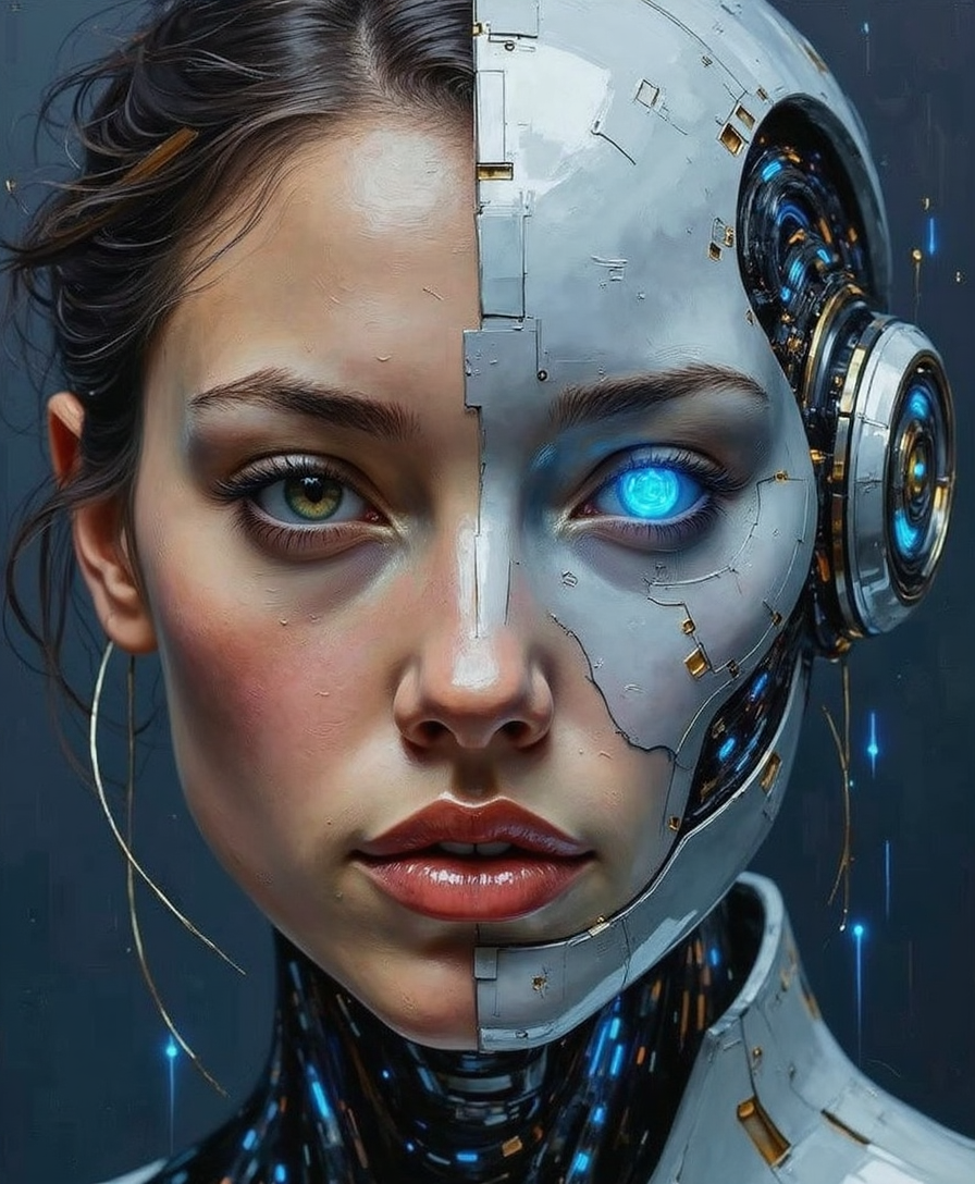 Where Flesh Meets Code: Exploring AI, Identity, and the Future Through Conceptual Art