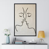 Minimal Line Art Faces Framed Poster — Modern Abstract Couple Wall Art