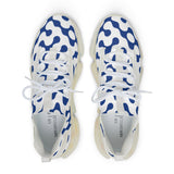 Men's Mesh Sneakers — Modern Blue Wave Pattern Athletic Shoes