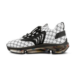 Sneaker with black and white pattern on a white background