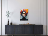 Abstract Expressionist Woman Portrait – Framed Modern Art Wall Poster