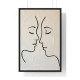 Minimal Line Art Faces Framed Poster — Modern Abstract Couple Wall Art