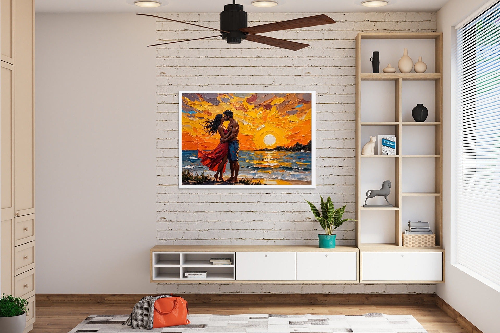 Cabin Sunset Art Print: Rustic Mountain Landscape (Digital Download)