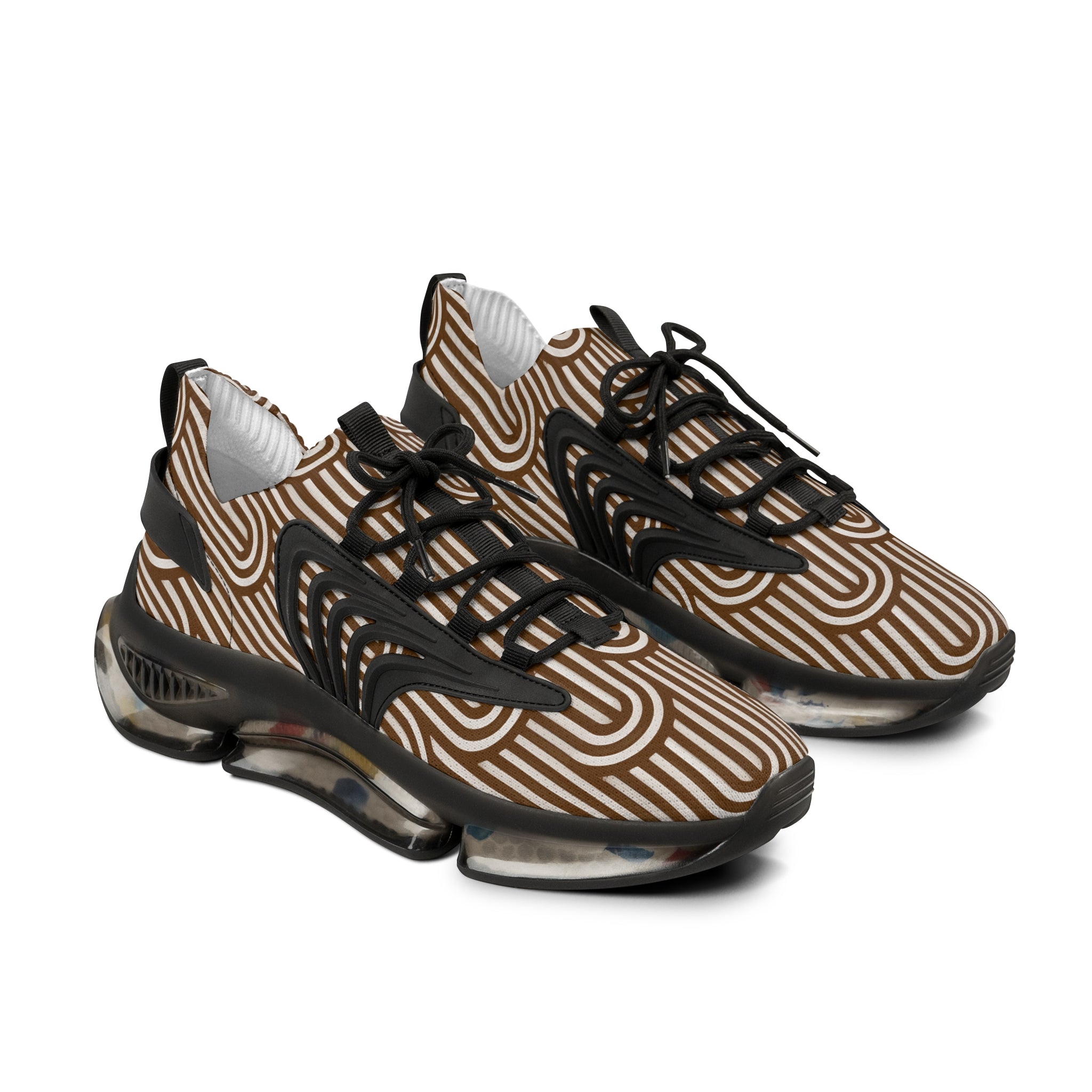 Men's Brown Retro Wave Mesh Sneakers — Lightweight Athletic Shoes