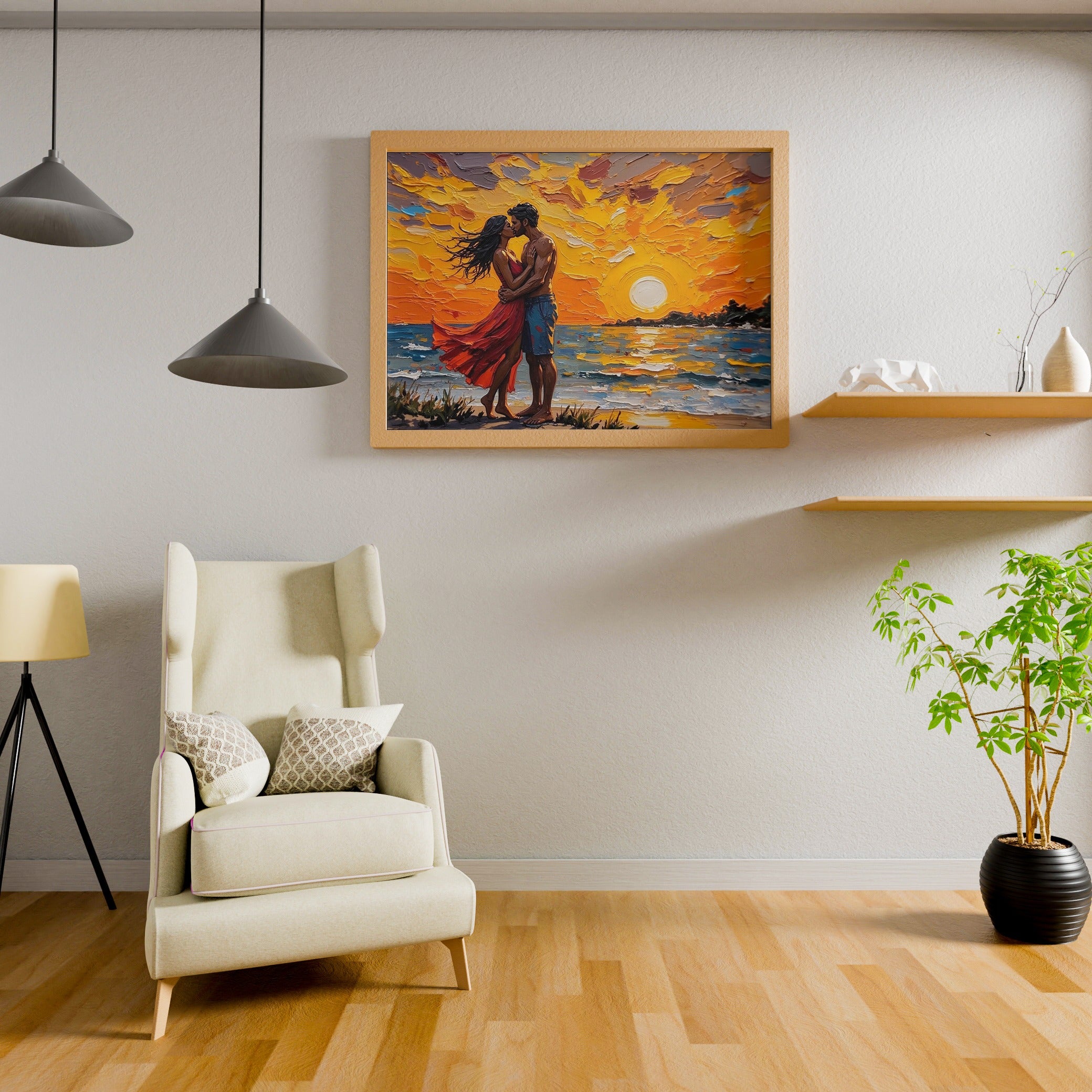 Cabin Sunset Art Print: Rustic Mountain Landscape (Digital Download)