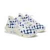 Men's Mesh Sneakers — Modern Blue Wave Pattern Athletic Shoes