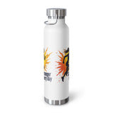White water bottle with motivational design on a white background