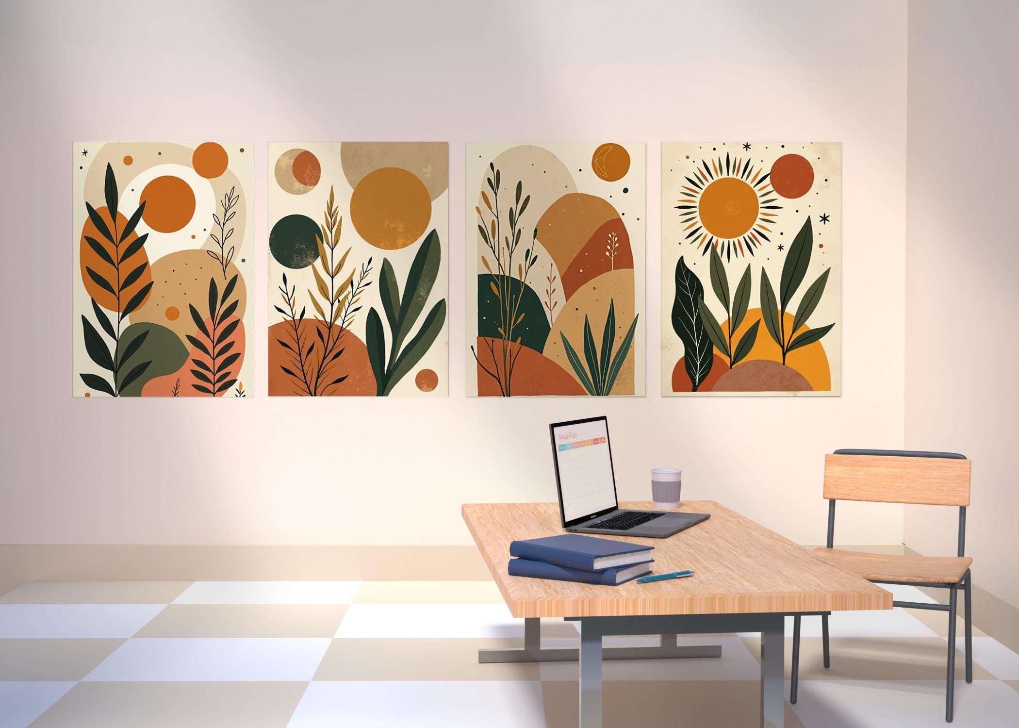 Boho Terracotta Print Set: Minimalist Neutral Wall Art (Digital Download)