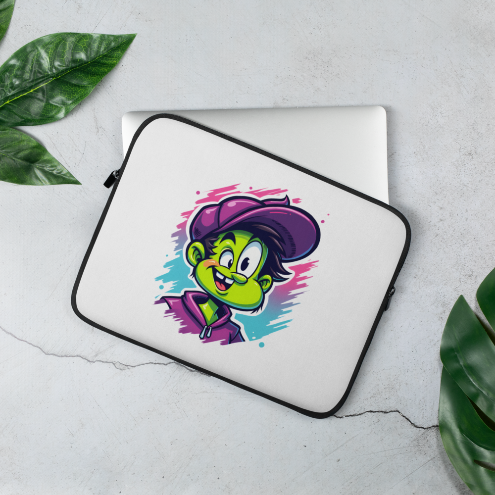 Colorful Cartoon Character Laptop Sleeve – Fun Pop Art Design