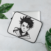Anime Warrior Art Laptop Sleeve – Minimal Black & White Manga Design