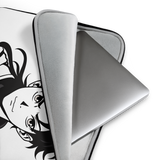 Anime Warrior Art Laptop Sleeve – Minimal Black & White Manga Design