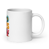 Cute Panda “Good Vibes Only” White Glossy Coffee Mug – Positive Mood Ceramic Mug